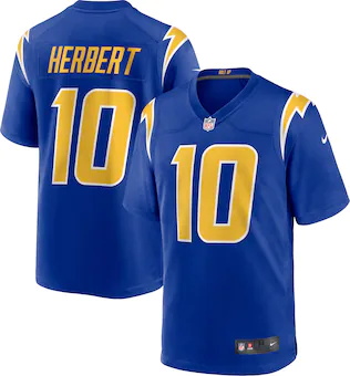 mens nike justin herbert royal los angeles chargers 2nd alt